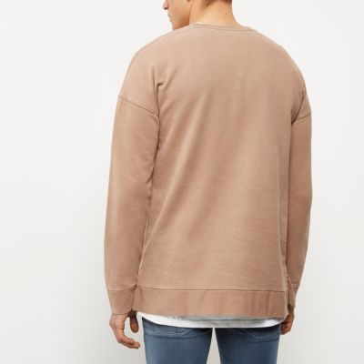 Light brown distressed sweatshirt